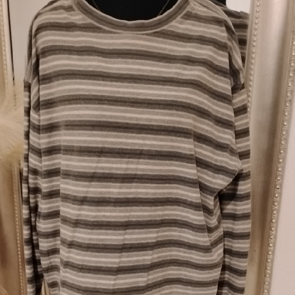 Men's Vintage 1990 Banana Republic Striped Gray Men's Shirt